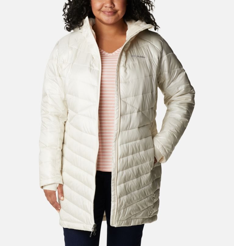 Women's Columbia Joy Peak Omni-Heat Infinity Mid Hooded Insulated Jackets Cream | Plus Size CA-ACLA1